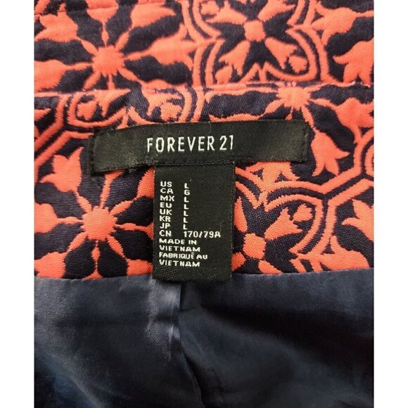 Forever 21 Floral Skirt Pink & Navy Large - Picture 3 of 4